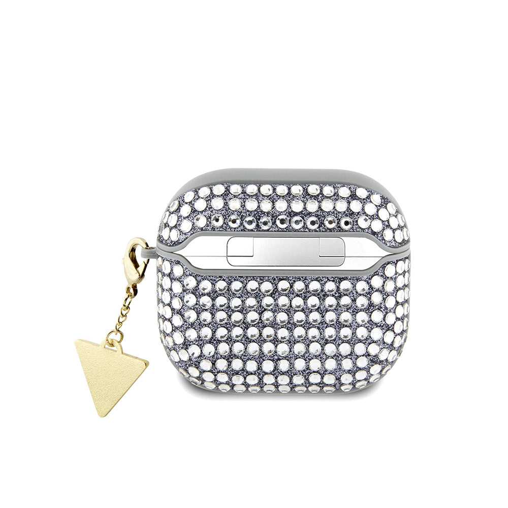 Guess Airpods 4 Orjinal Lisanslı Parıltılı Taş Kaplamalı Üçgen Logo Süs Zincirli Airpods Kılıfı Guess Airpods 4 Orjinal Lisanslı Parıltılı Taş Kaplamalı Üçgen Logo Süs Zincirli Airpods Kılıfı